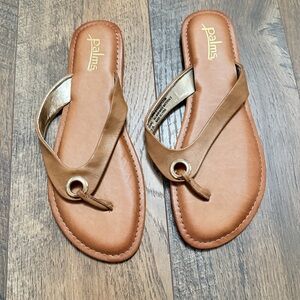 Palms Indie style hippie brown festival travel size 9 flip flops